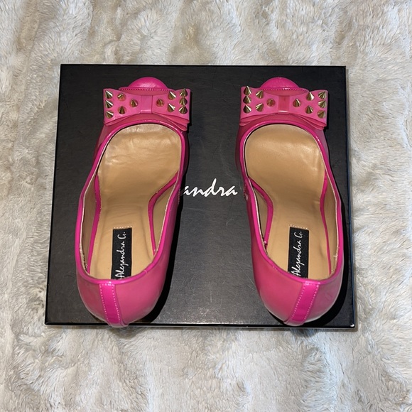 Pink Alejandra G. Spiked Bow Jelly Platforms - Picture 3 of 5